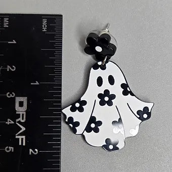 Cute Ghost Flower Acrylic Earrings