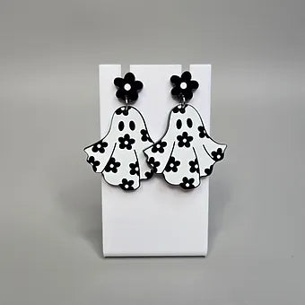 Cute Ghost Flower Acrylic Earrings