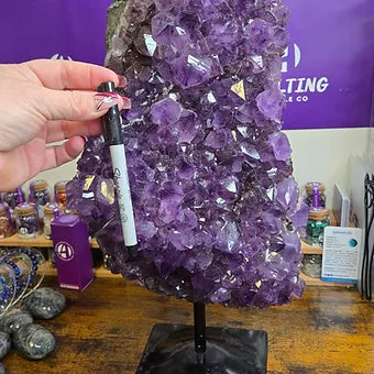 Extra Large Brazilian Amethyst Cluster | 25 lb. One of a Kind Statement Crystal | Stand Included