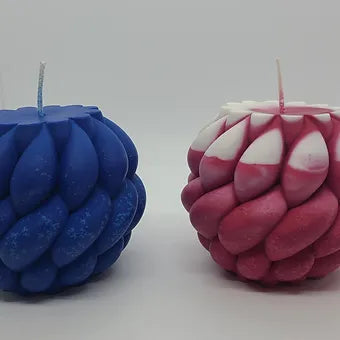 Rope Swirl Yarn Ball Pillar Candle