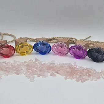 ACC Glass Rose Hanging Diffuser W/Rose Quartz