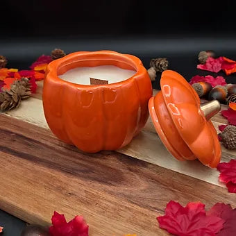 Ceramic Pumpkin Soy Coconut Wax Candle