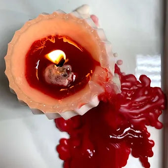 Bleeding Mystery Crystal Skull Pillar Candle