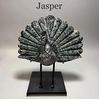 Hand carved Peacocks w/stand