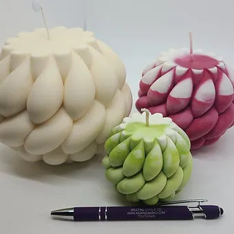 Rope Swirl Yarn Ball Pillar Candle