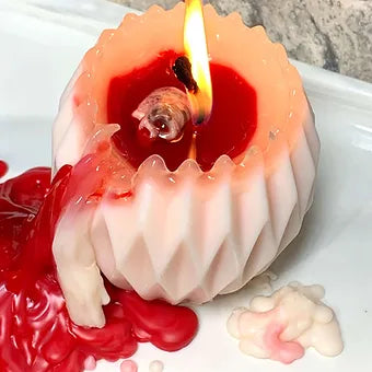 Bleeding Mystery Crystal Skull Pillar Candle
