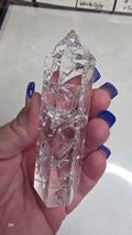 Clear Crystal Crackle Quartz Obelisk Tower