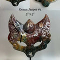 Hand carved Crystal Fox Masks with Stand