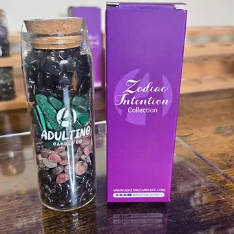 Zodiac & Intentions Crystal Chip Vials | 90ml | 24 Varieties | PVC Cards Included | Collect All