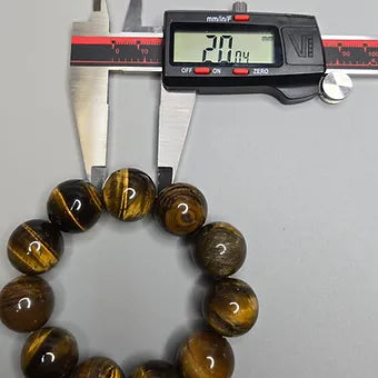 Extra Large 20MM Tigers Eye Natural Stone Beaded Bracelet