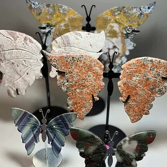 Crystal Butterflies- Hand Carved