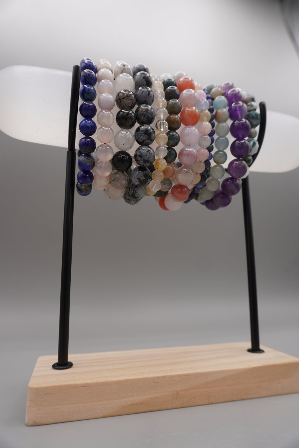 Large Natural Selenite Crystal Bracelet Charging Stand