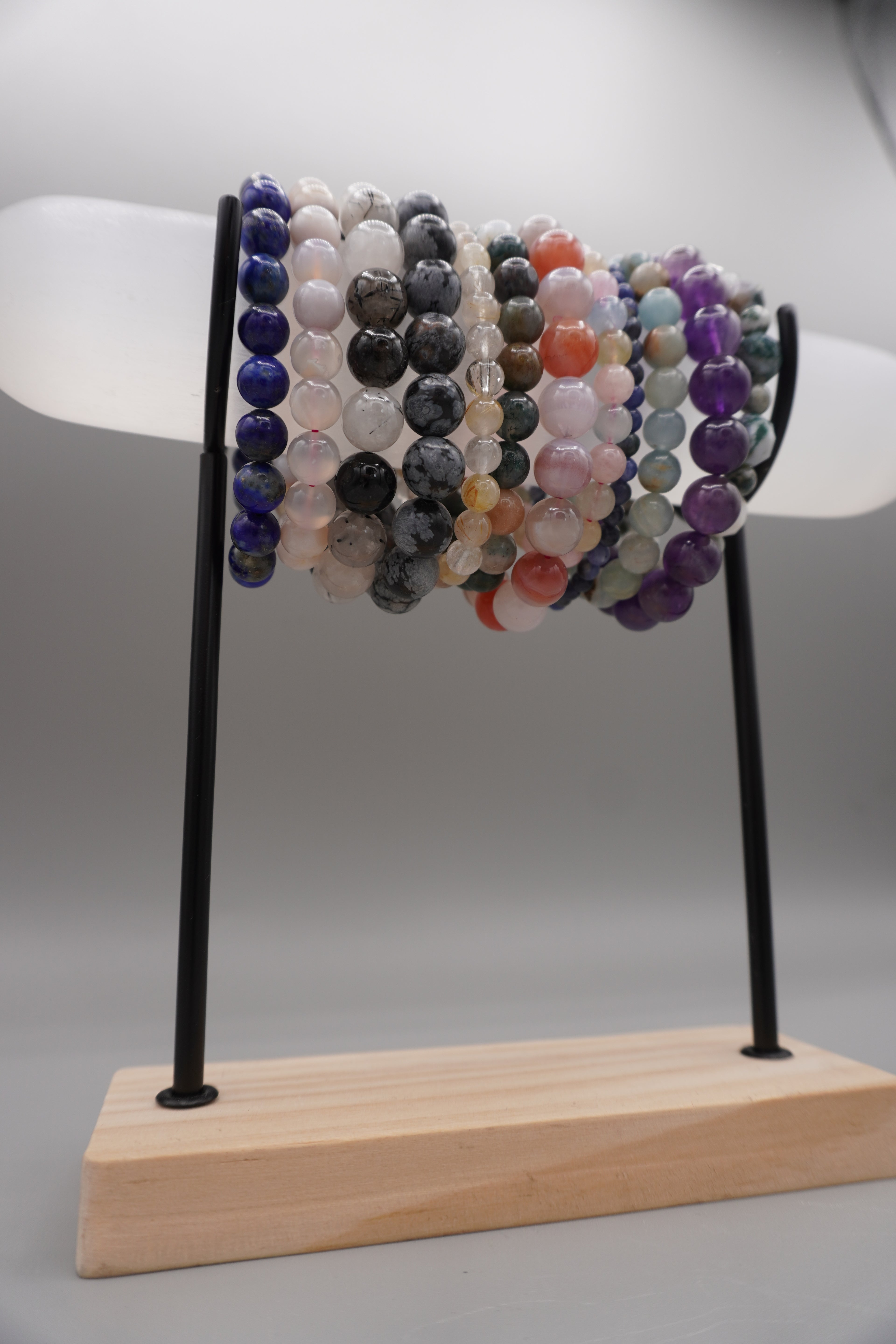 Large Natural Selenite Crystal Bracelet Charging Stand