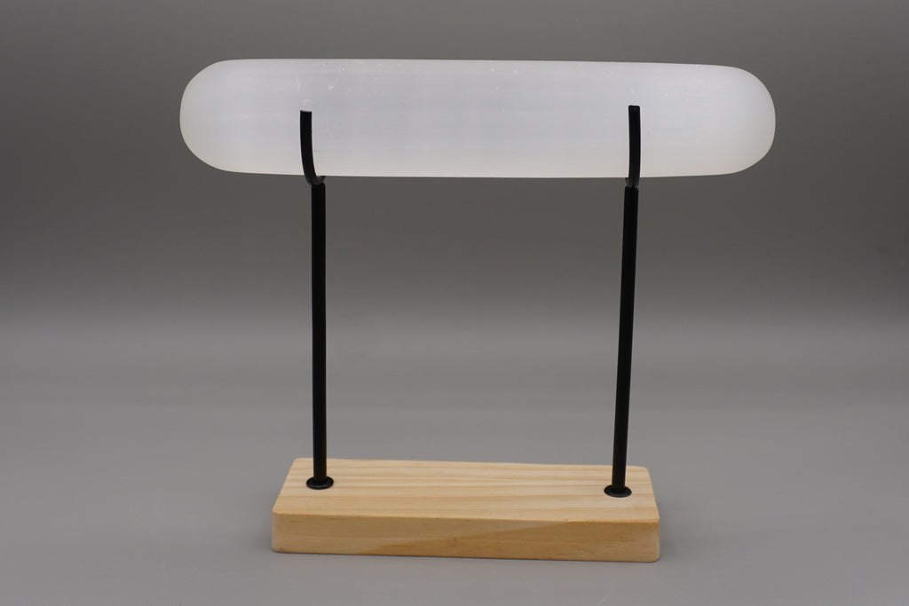 Large Natural Selenite Crystal Bracelet Charging Stand