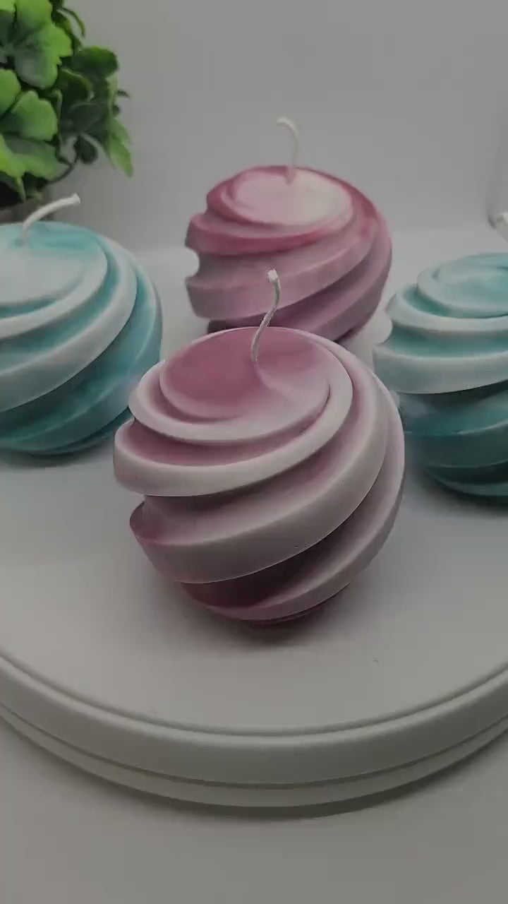 Large Spiral Ball Pillar Candle