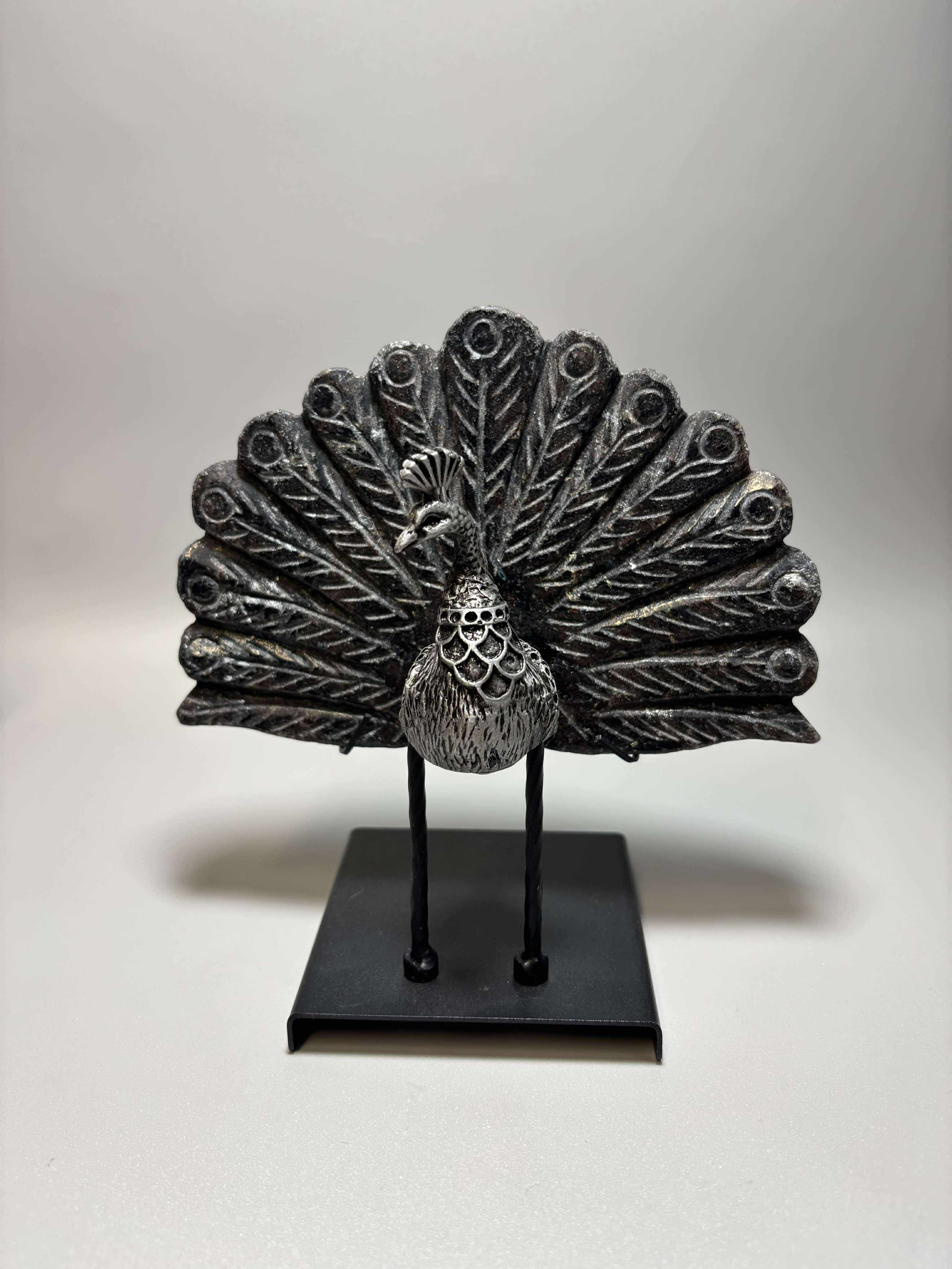 Hand carved Peacocks w/stand