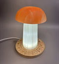 Large Orange Selenite Mushroom Night Light