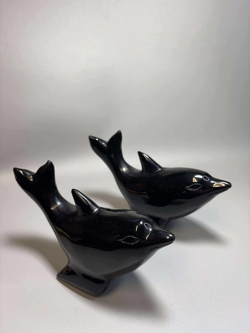 7" Hand-Carved Crystal Dolphins