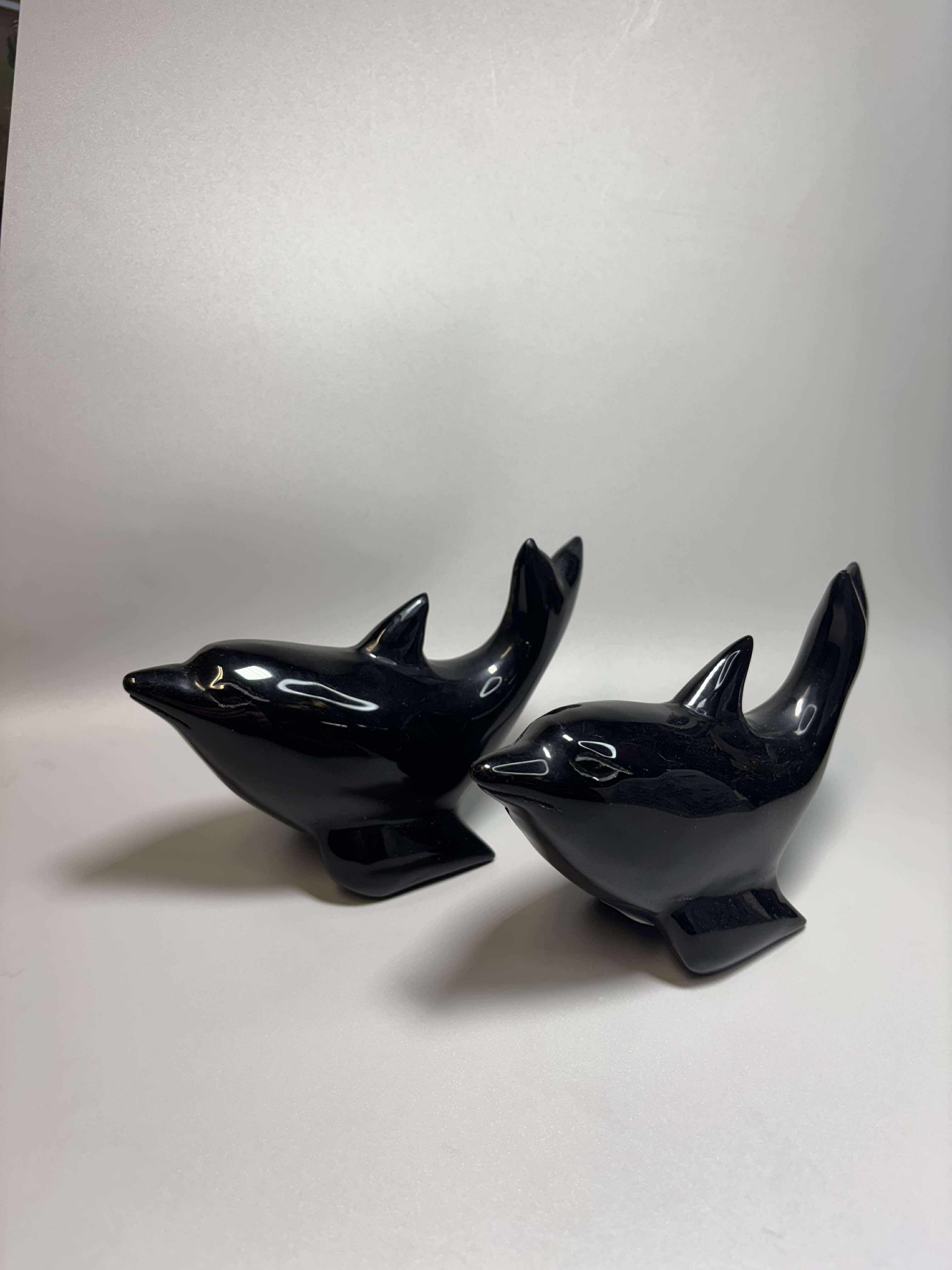 7" Hand-Carved Crystal Dolphins