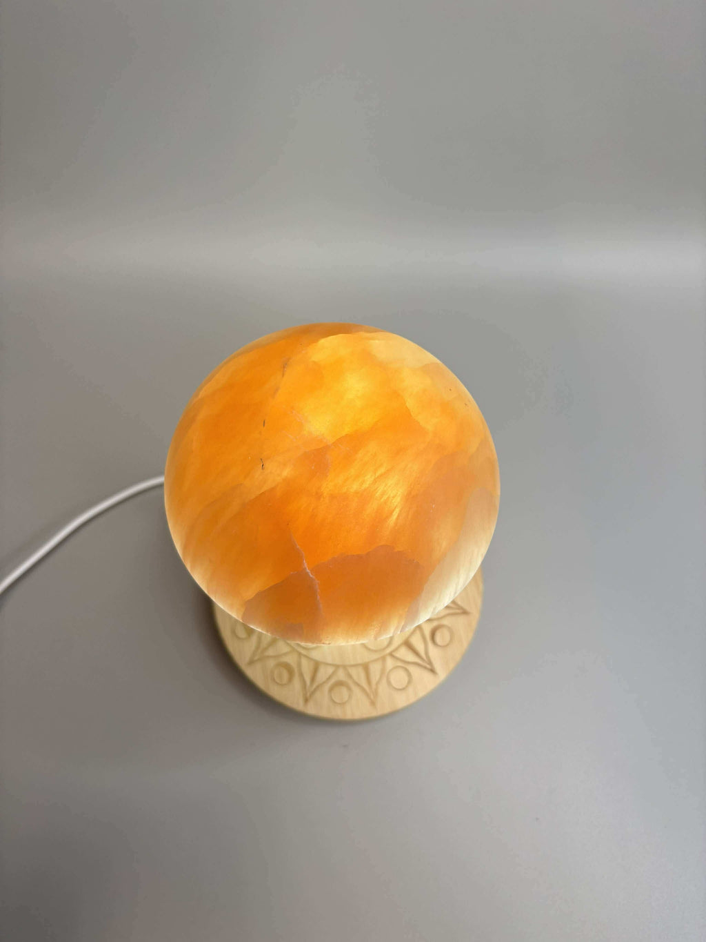 Large Orange Selenite Mushroom Night Light