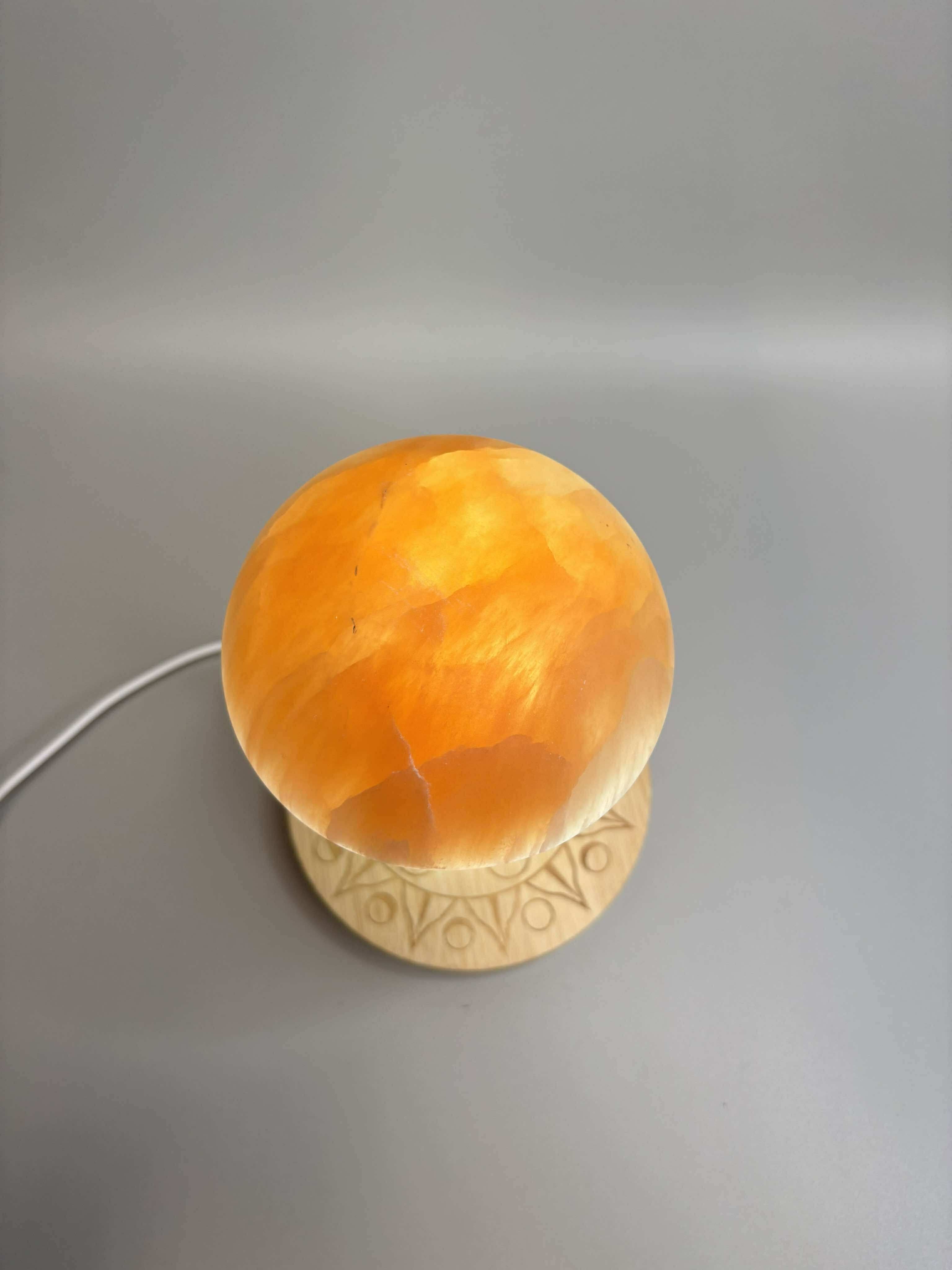 Large Orange Selenite Mushroom Night Light