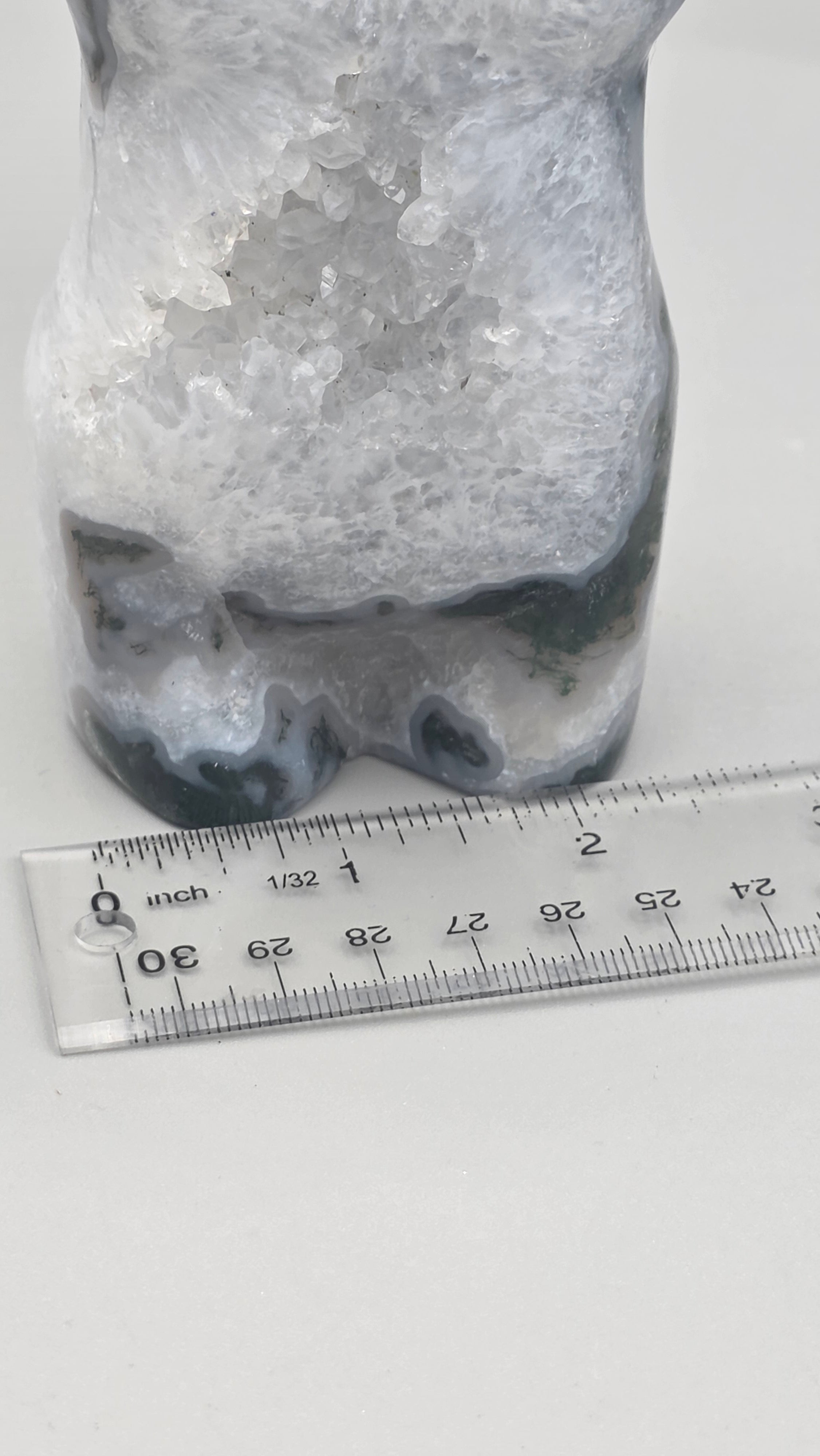 Moss Agate Goddess Body Carving | Druzy Quartz | Hand-Carved
