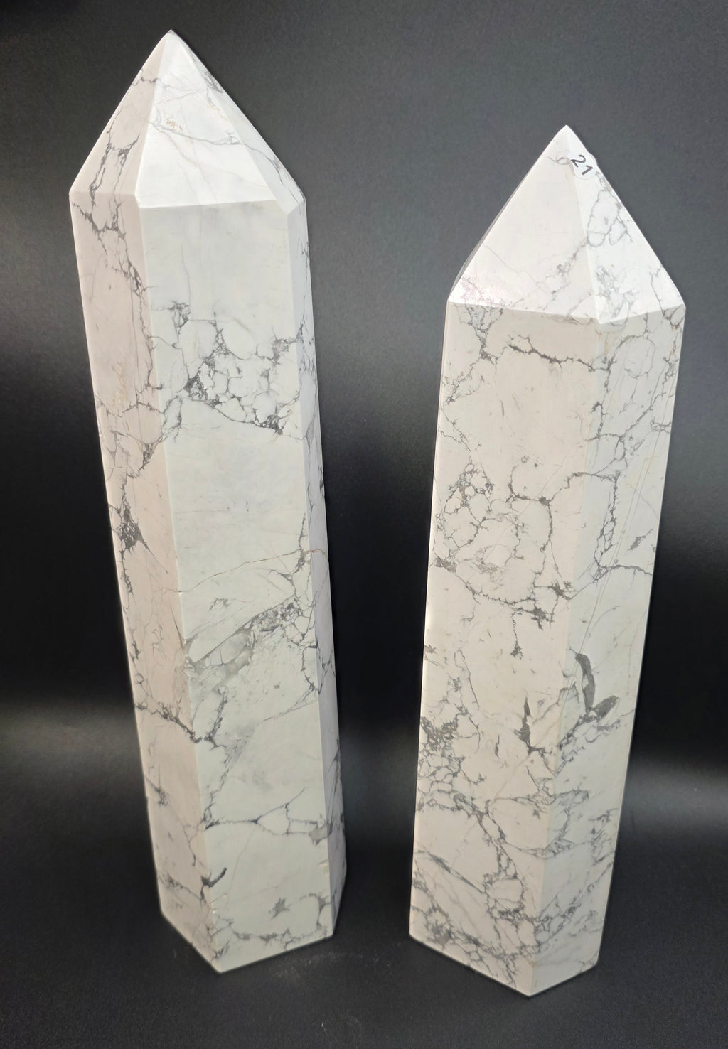 Giant Howlite Tower- White Howlite Obelisk Point-14"
