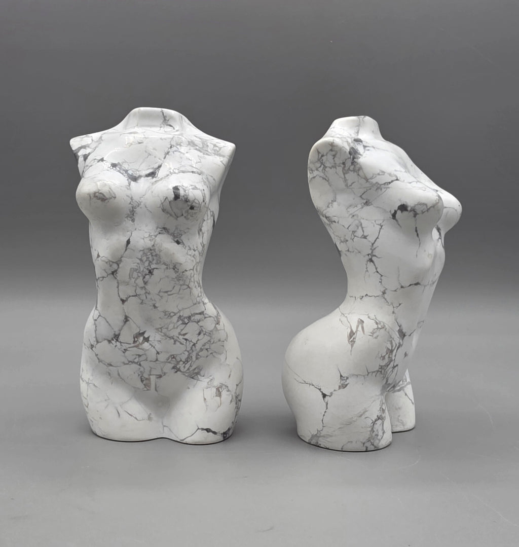 Natural Howlite Goddess Body Carving