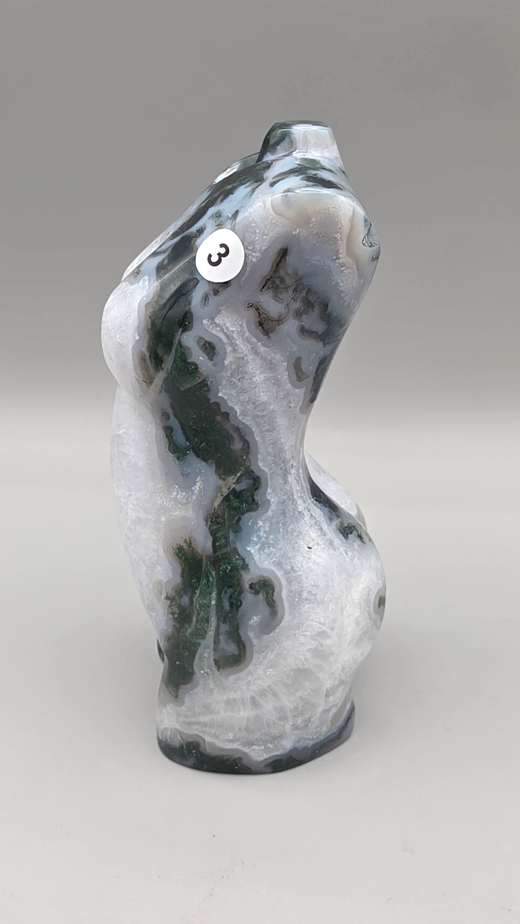 Moss Agate Goddess Body Carving | Druzy Quartz | Hand-Carved