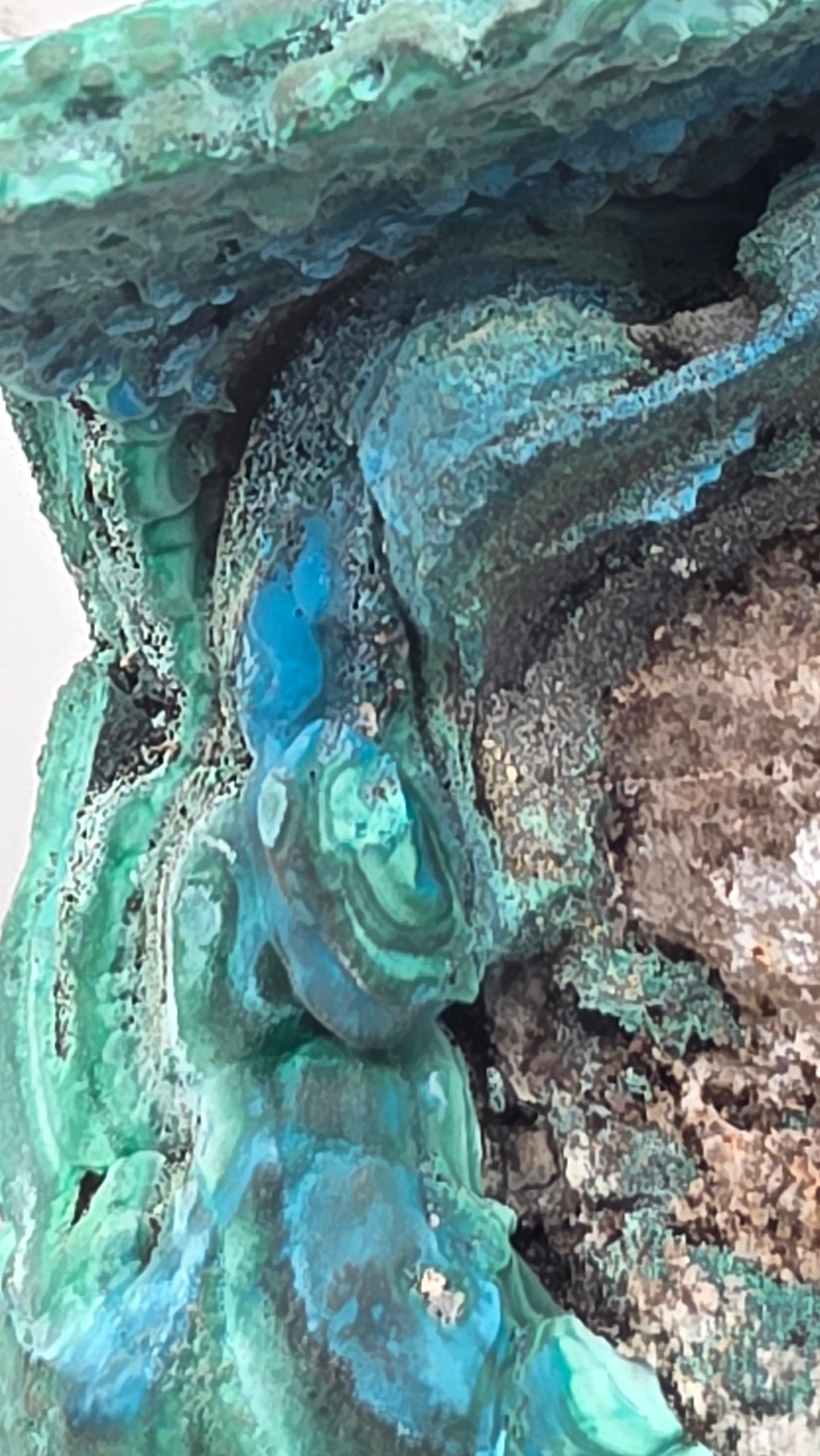 Natural Rare Chrysocolla & Malachite Botryoidal Cluster