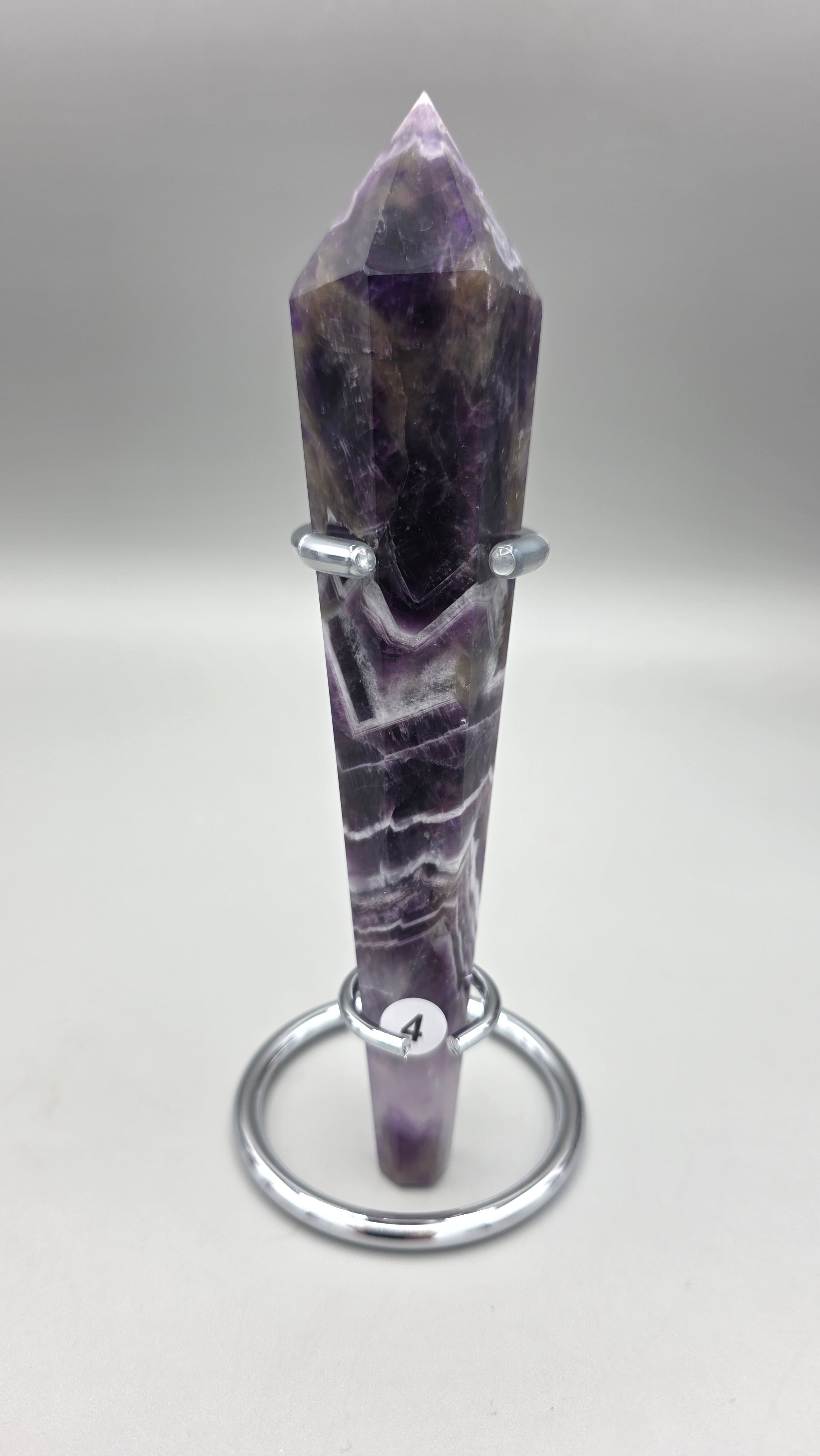 Chevron Amethyst Wands with Stands