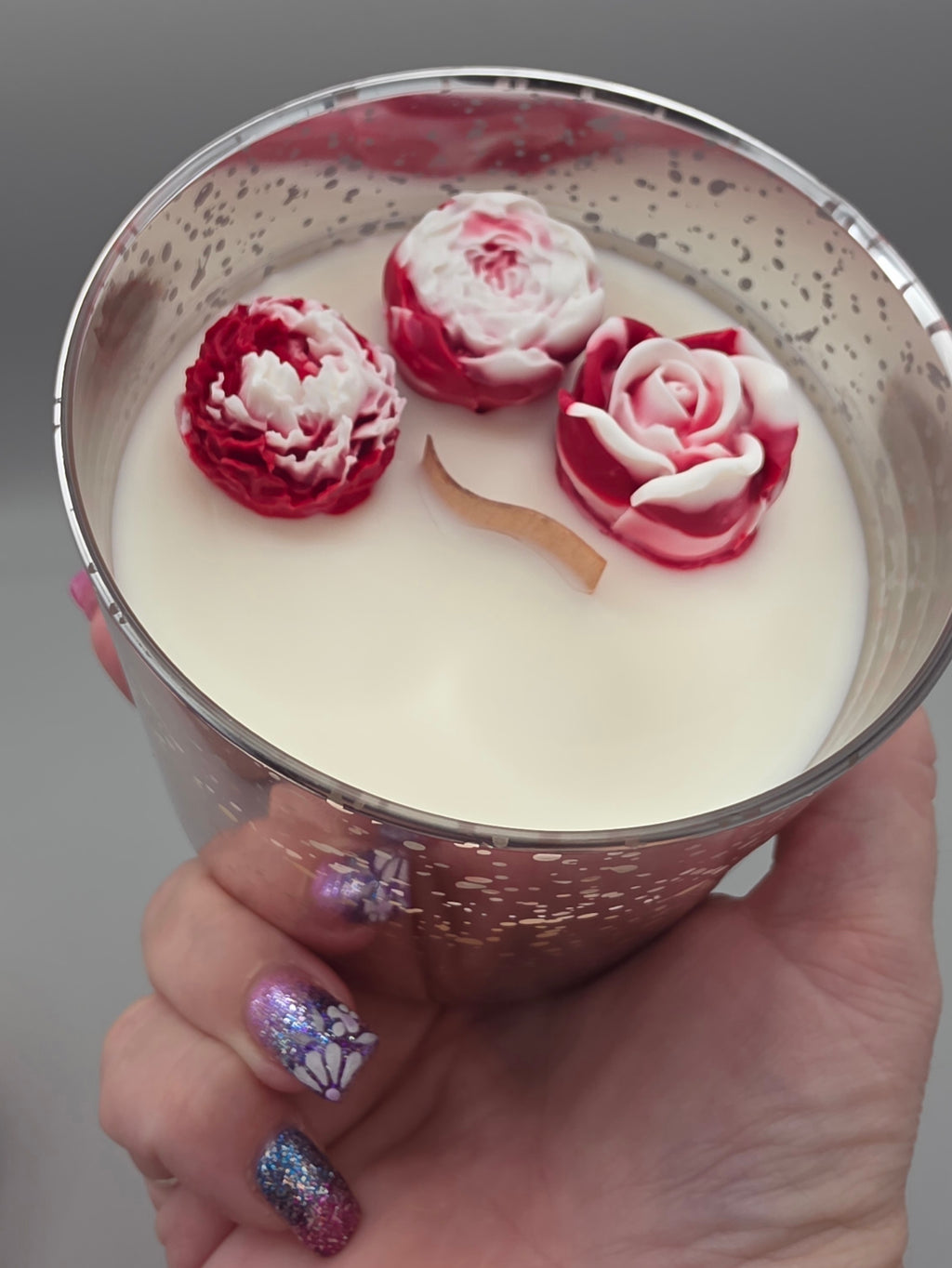 15oz Floral Rose Gold Mercury Glass Candle | Limited Edition
