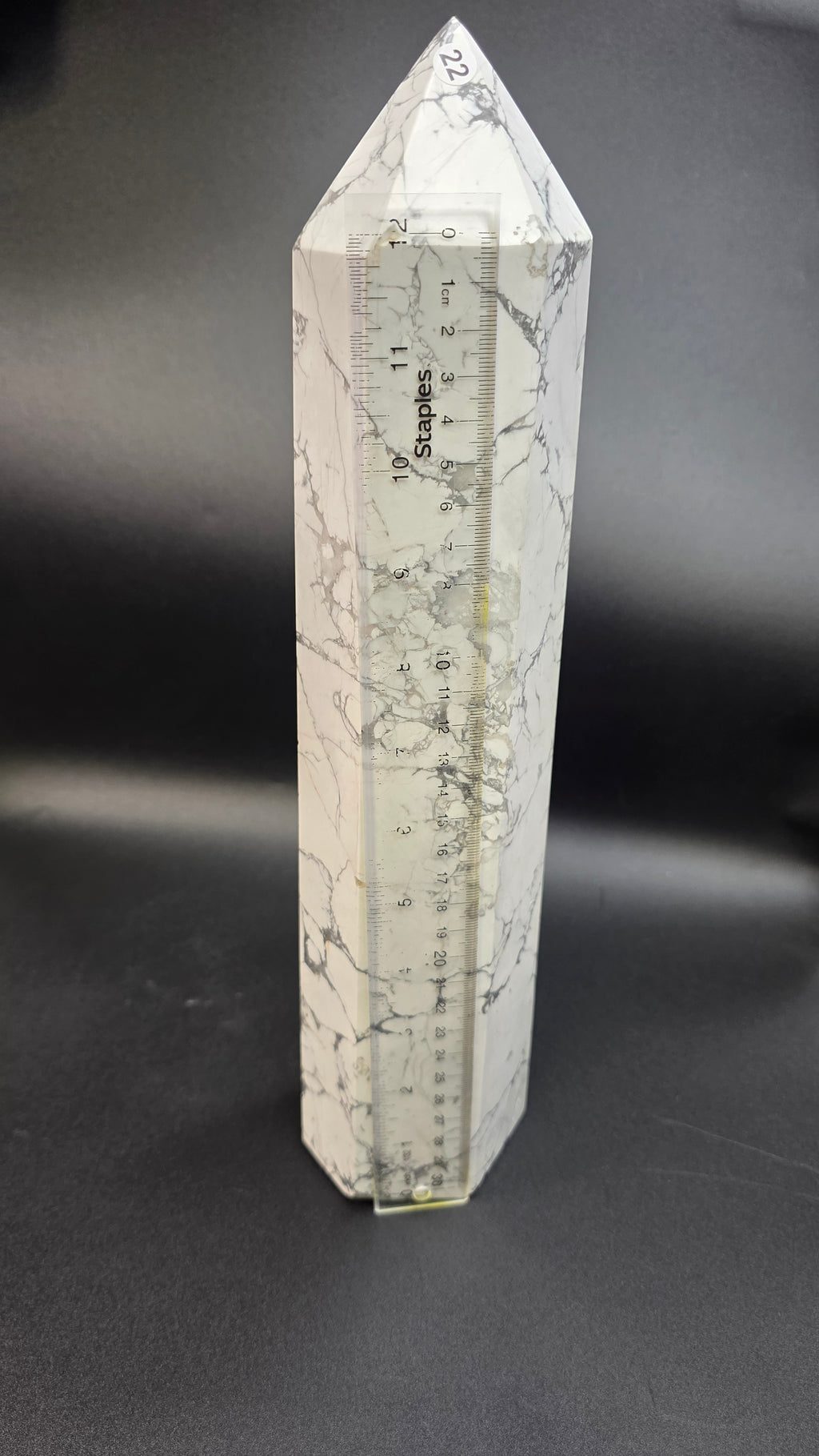 Giant Howlite Tower- White Howlite Obelisk Point-14"