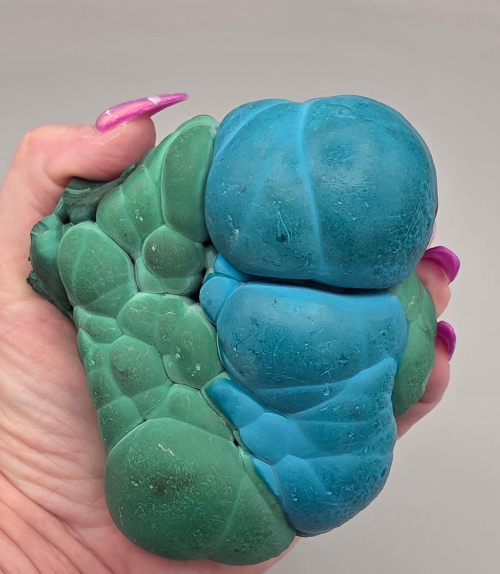 Natural Rare Chrysocolla & Malachite Botryoidal Cluster