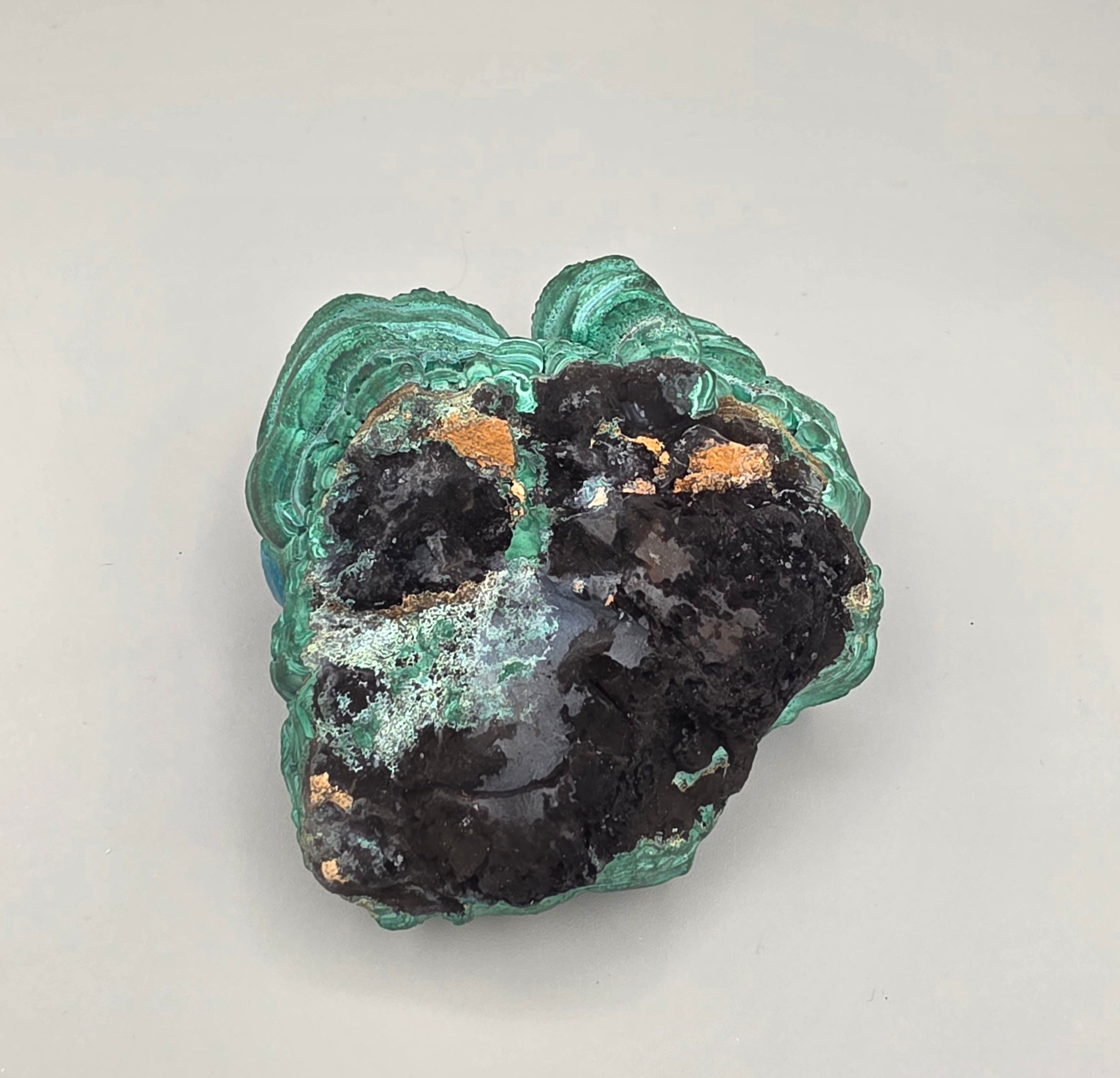 Natural Rare Chrysocolla & Malachite Botryoidal Cluster