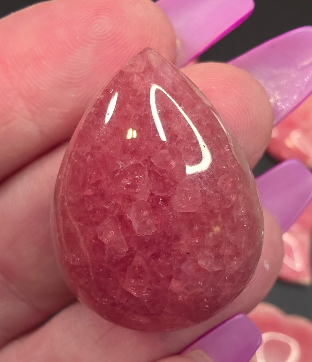 Genuine Rhodochrosite Cabochons — Argentine, Hand-Selected