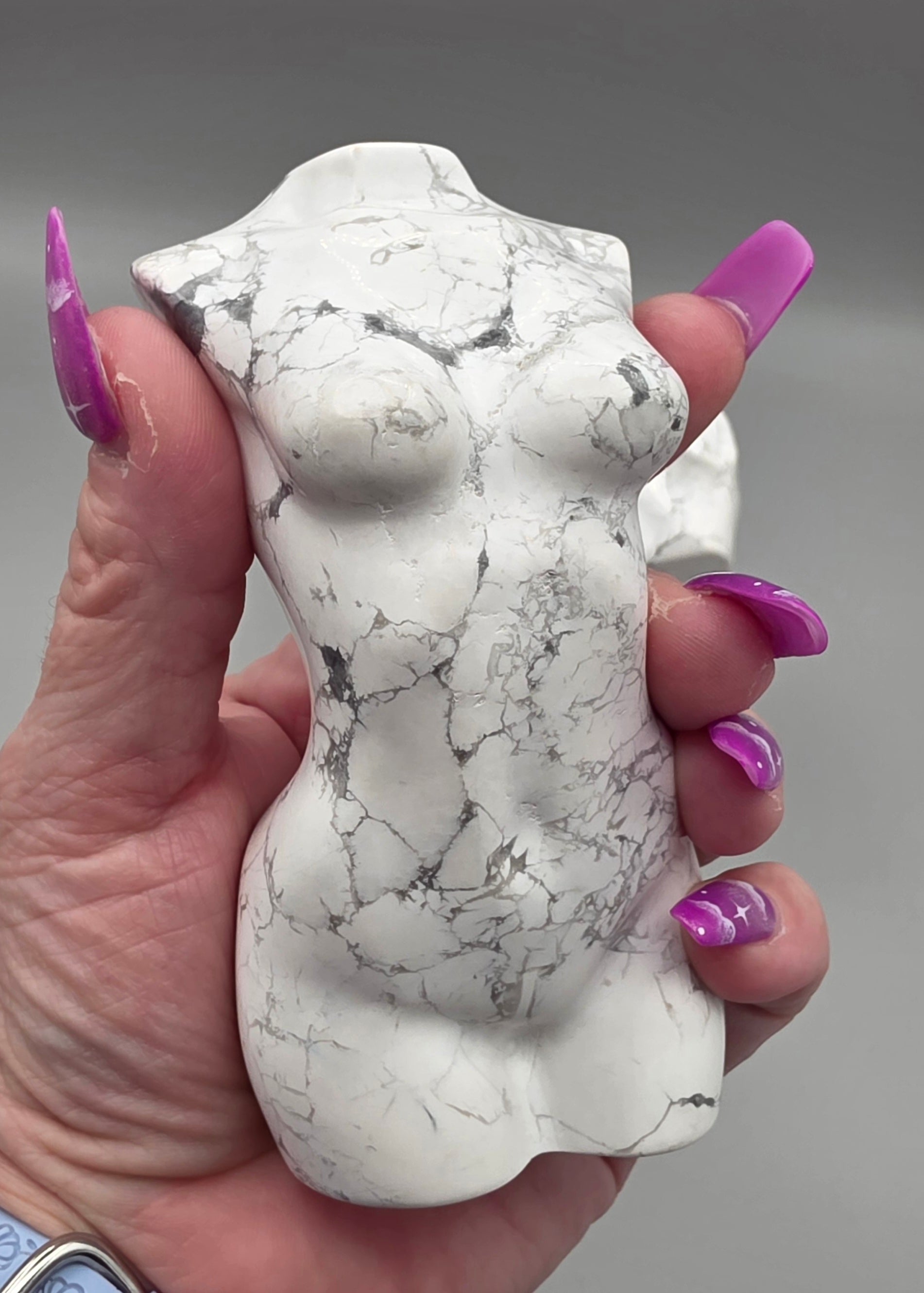 Natural Howlite Goddess Body Carving