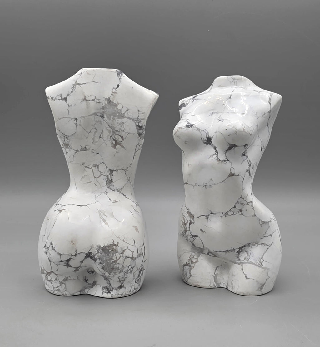 Natural Howlite Goddess Body Carving