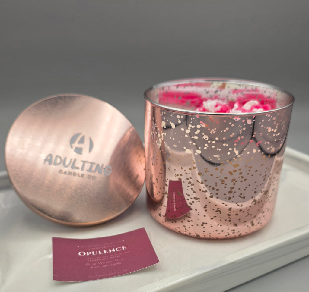 15oz Floral Rose Gold Mercury Glass Candle | Limited Edition