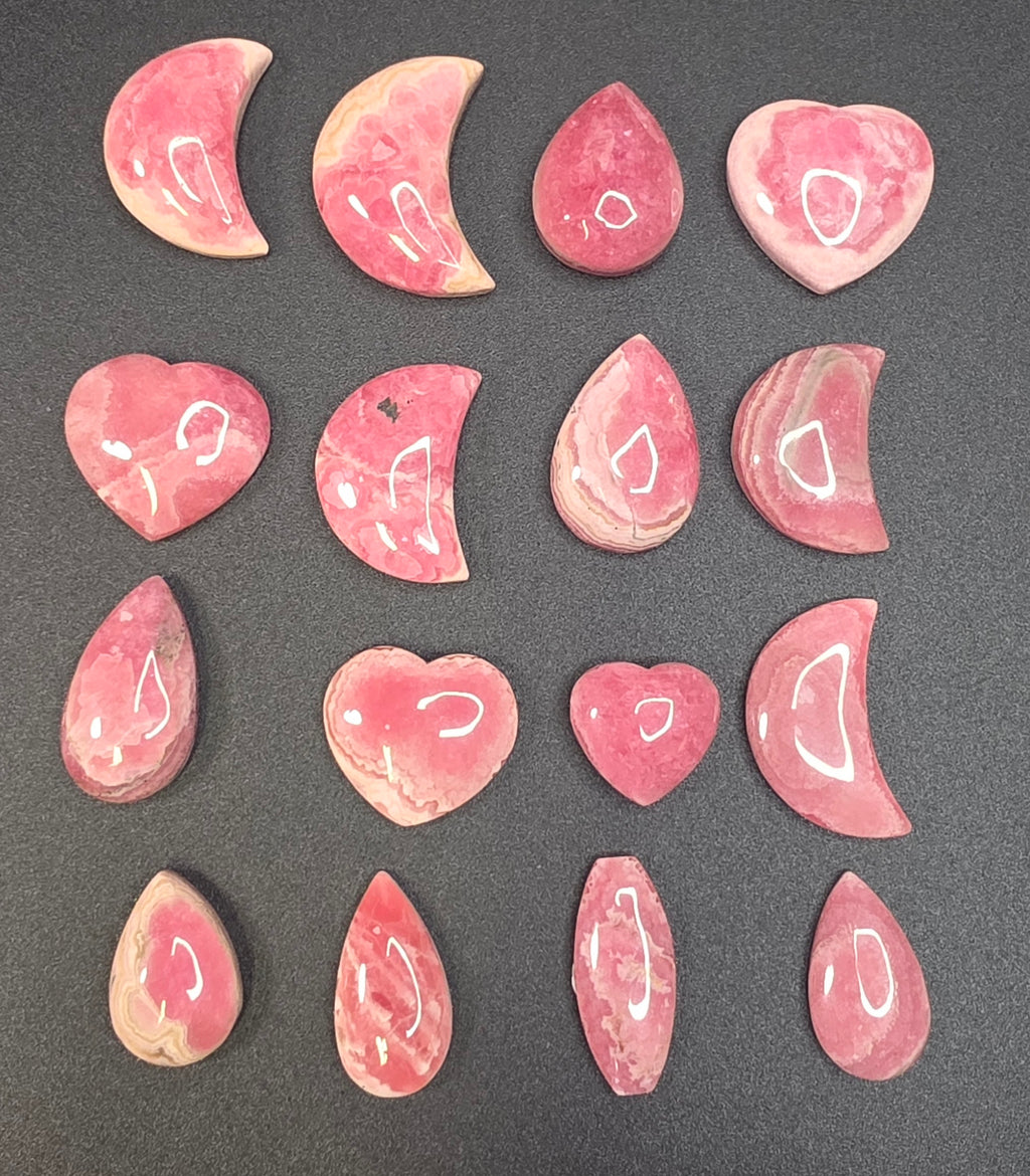 Genuine Rhodochrosite Cabochons — Argentine, Hand-Selected