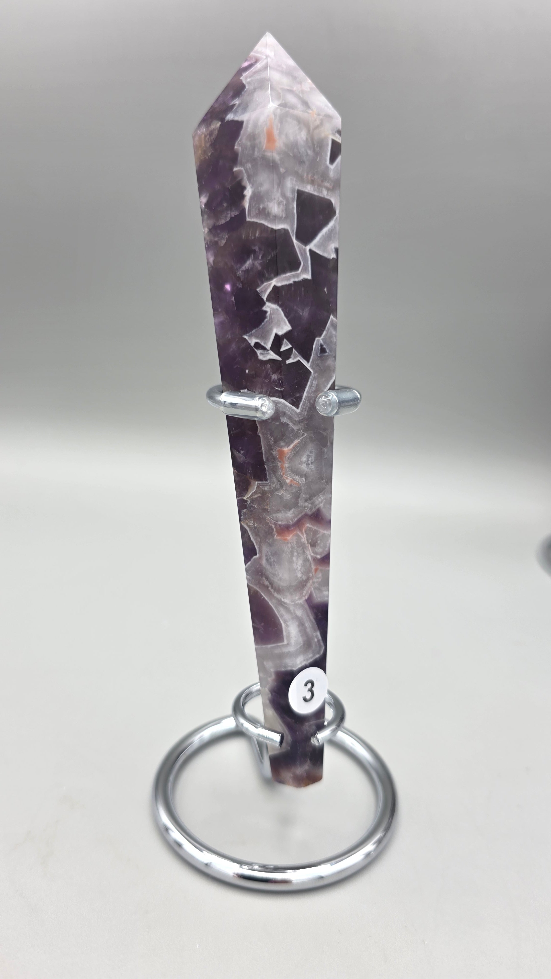 Chevron Amethyst Wands with Stands