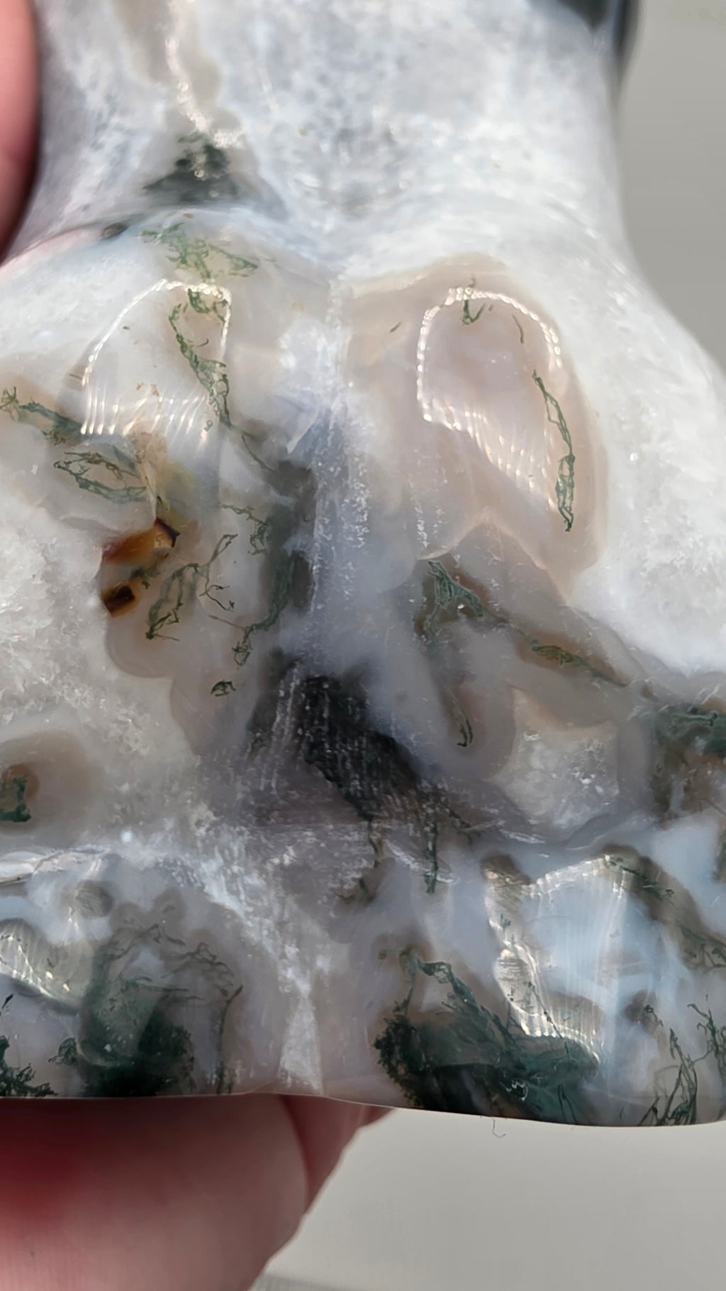 Moss Agate Goddess Body Carving | Druzy Quartz | Hand-Carved