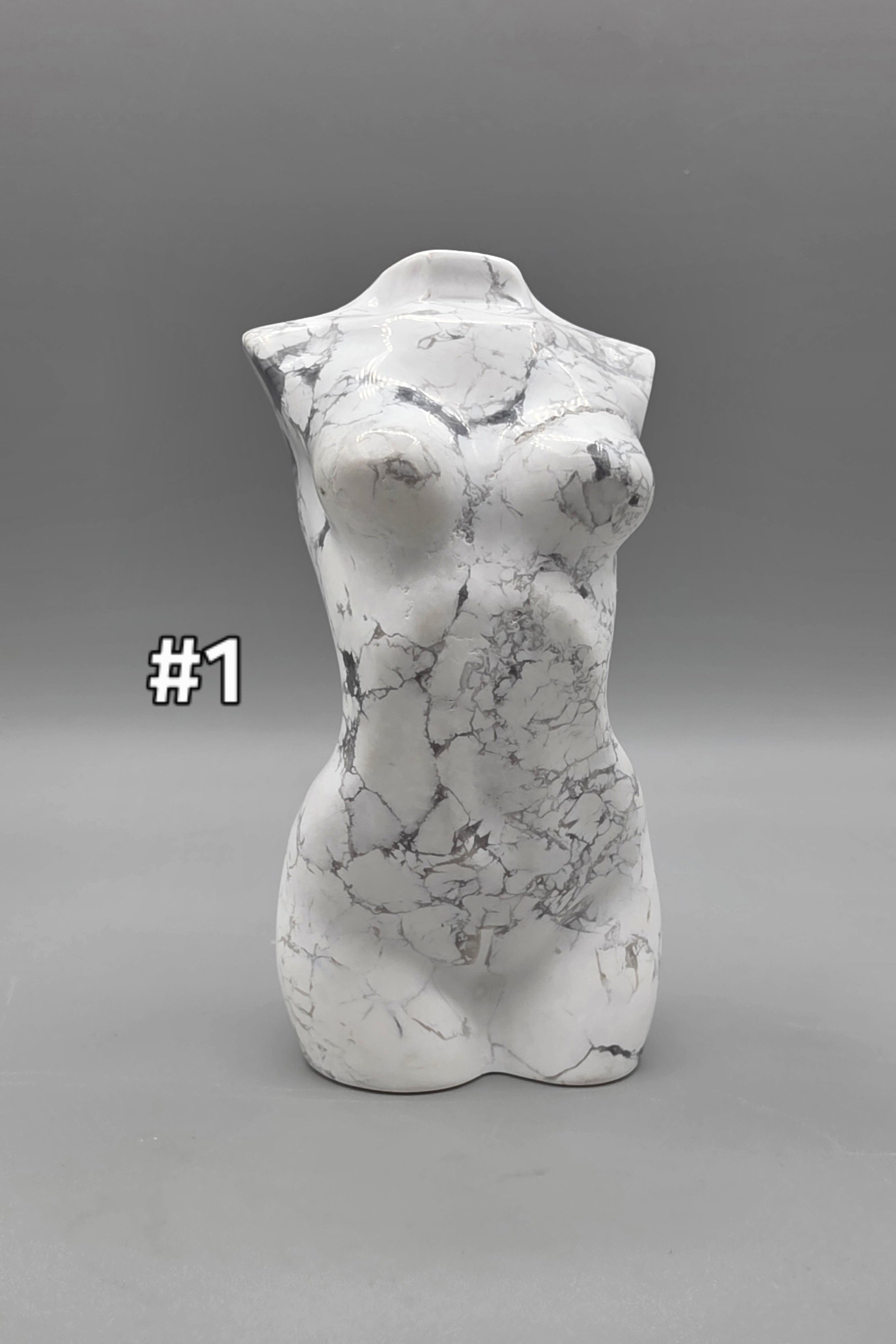 Natural Howlite Goddess Body Carving