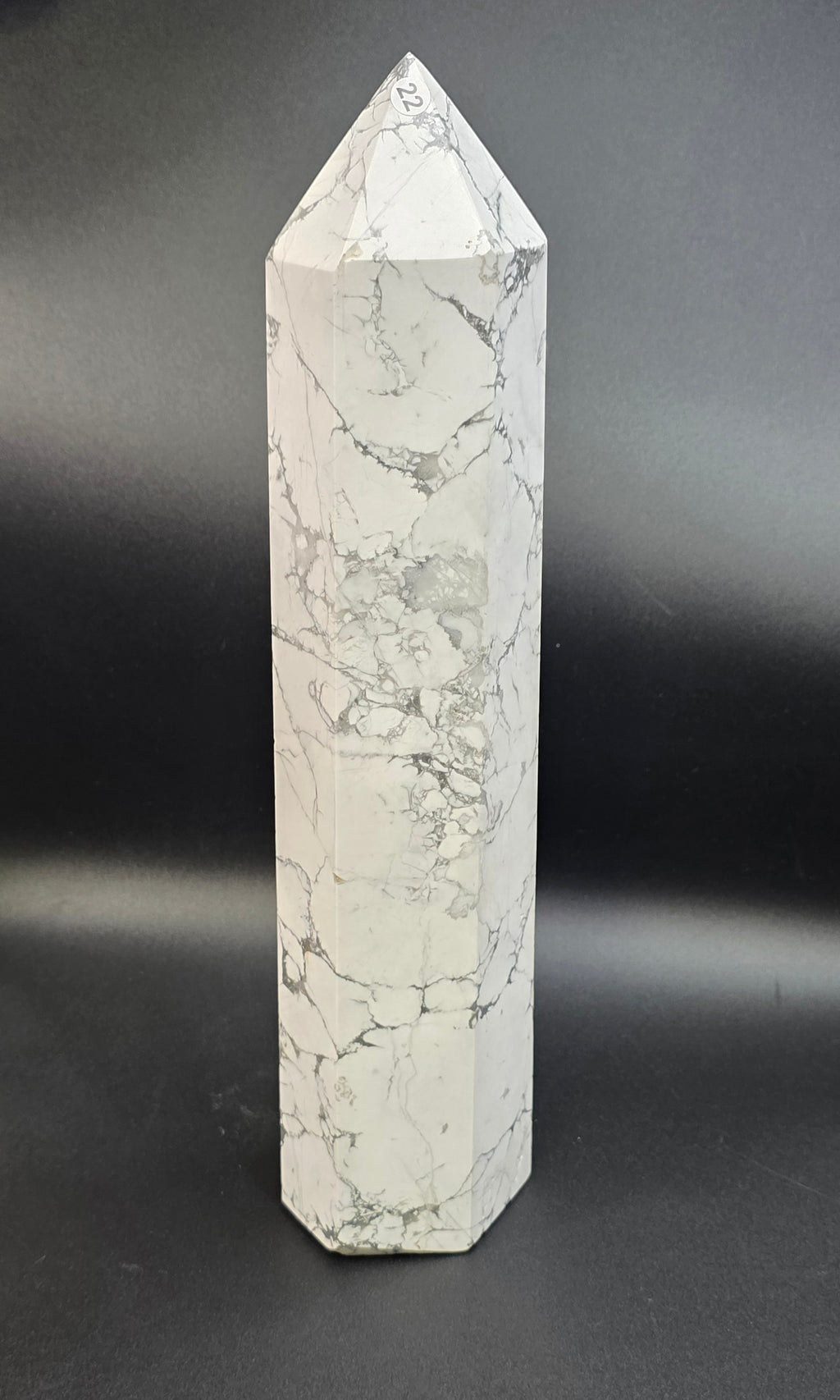 Giant Howlite Tower- White Howlite Obelisk Point-14"