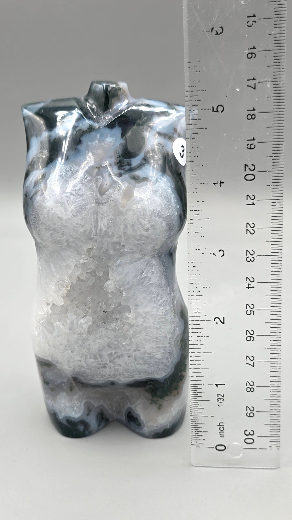 Moss Agate Goddess Body Carving | Druzy Quartz | Hand-Carved