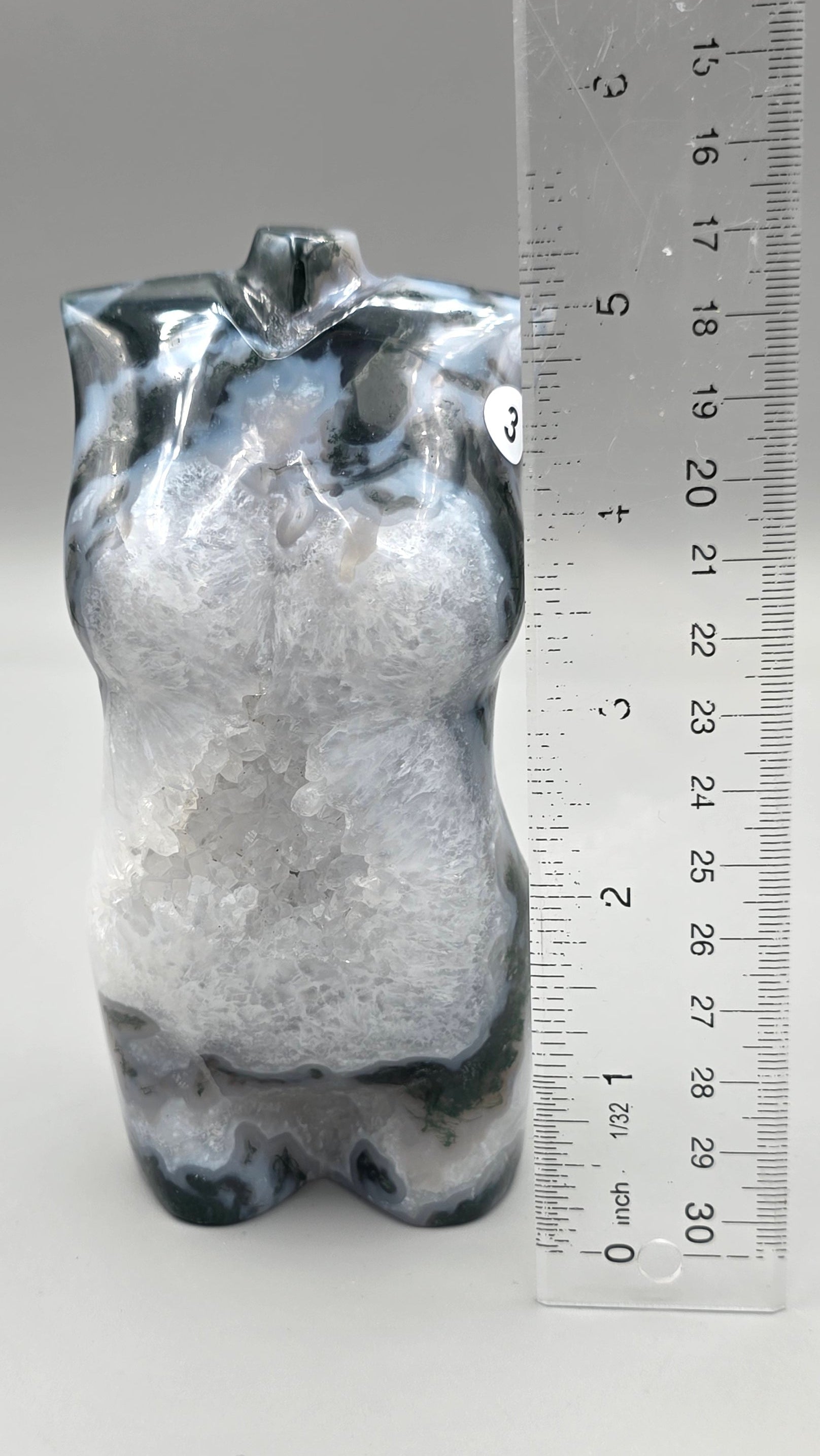 Moss Agate Goddess Body Carving | Druzy Quartz | Hand-Carved