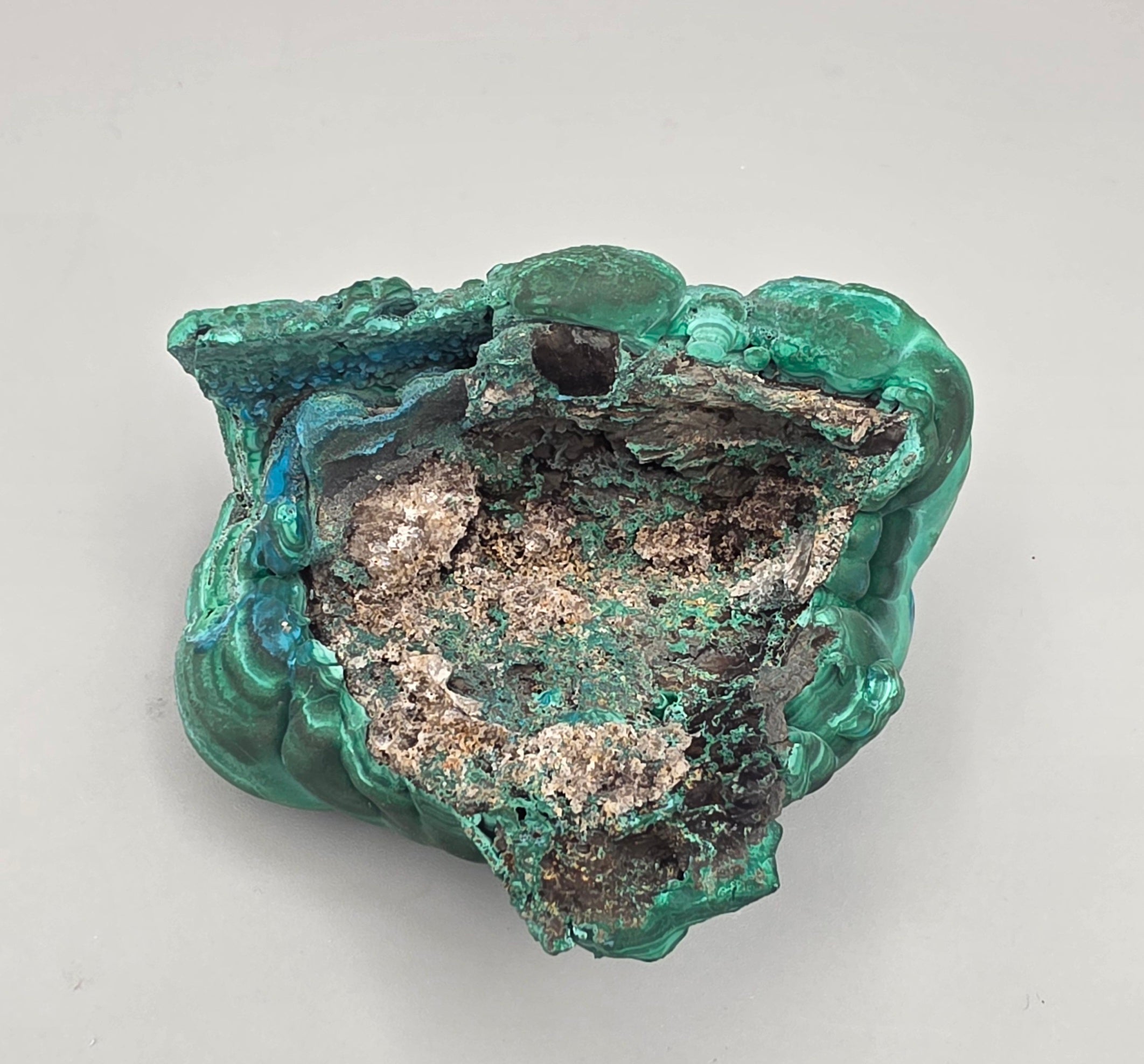 Natural Rare Chrysocolla & Malachite Botryoidal Cluster