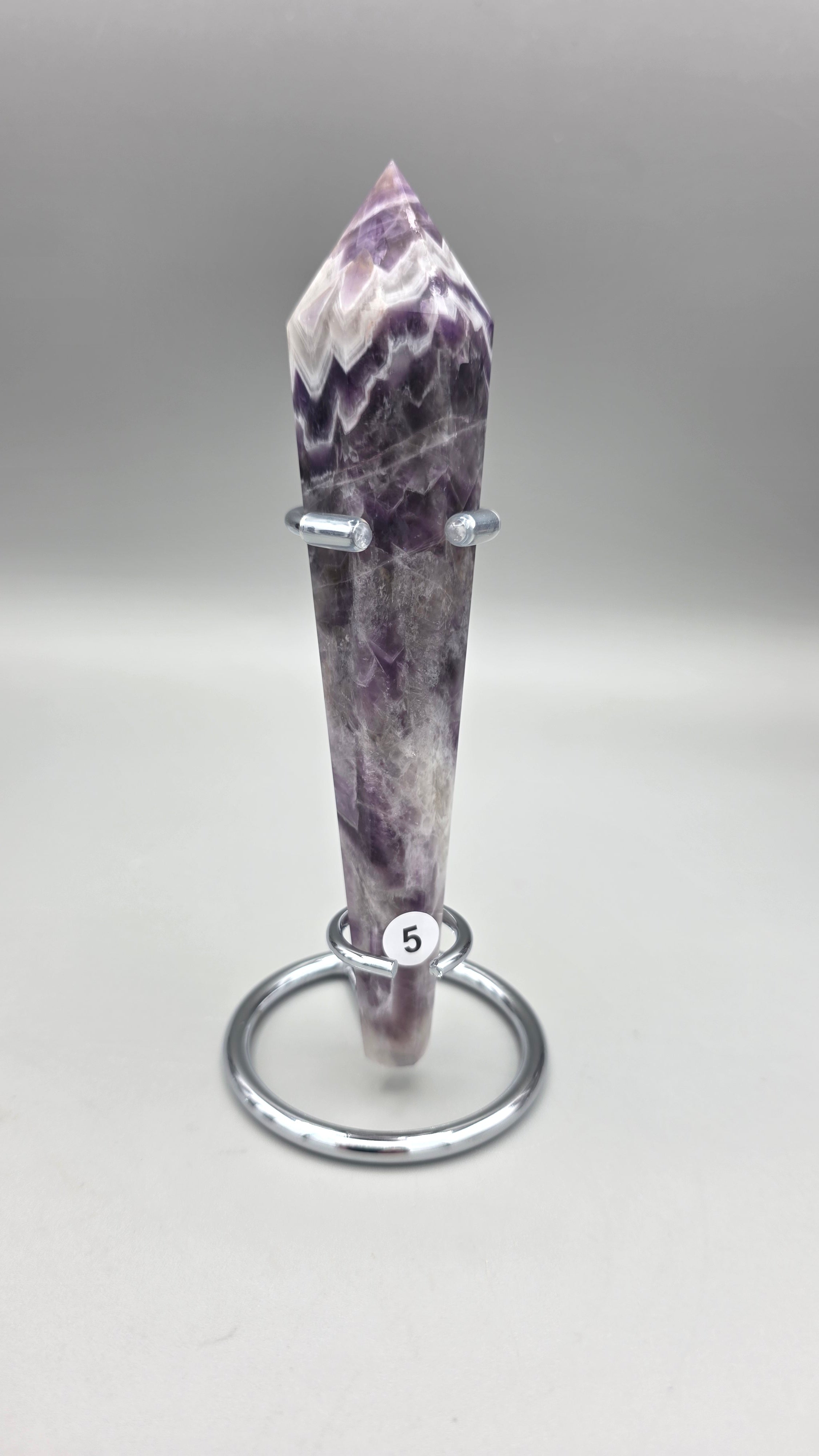 Chevron Amethyst Wands with Stands